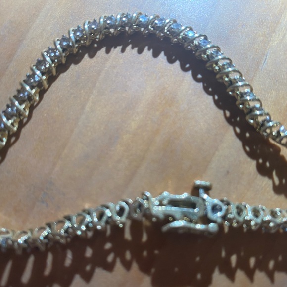 14K Yellow genuine Gold with 3ct TW Diamond Tennis Bracelet 7.7 inch length - Picture 5 of 11